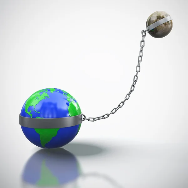 Earth linked with Moon — Stock Photo, Image