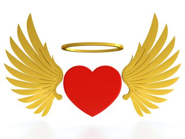 Heart with wings clipart
