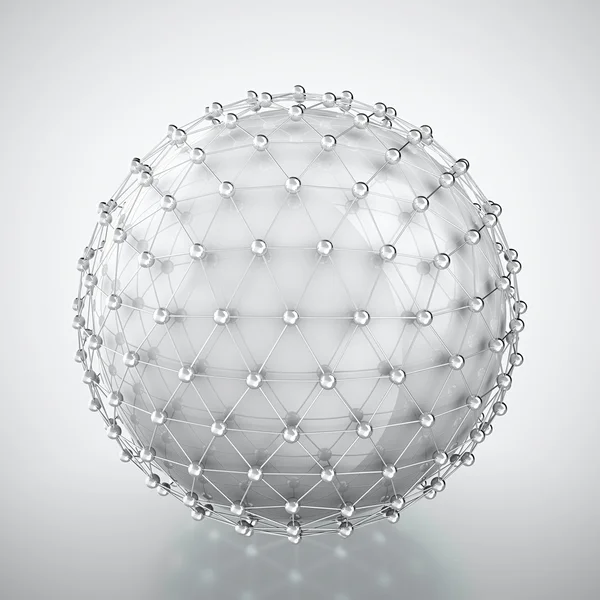 Esfera blanca en jaula metálica —  Fotos de Stock