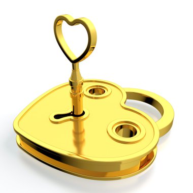 Golden padlock clipart