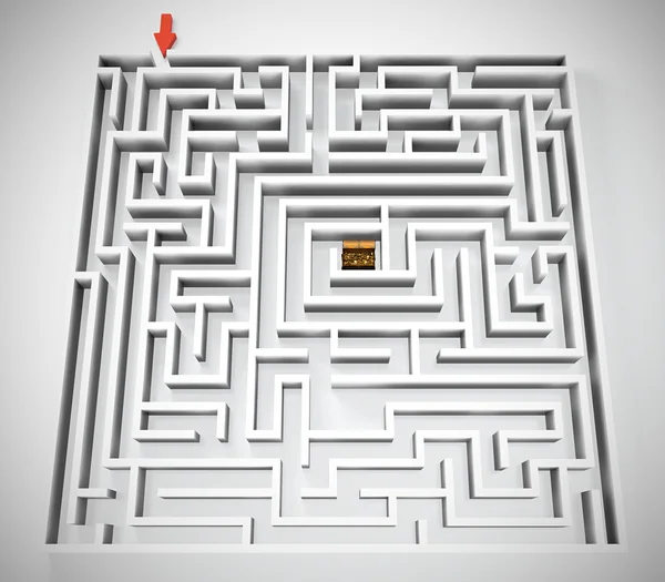 Maze with treasure — Stock Photo, Image