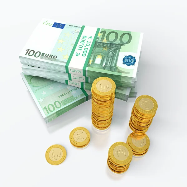 Стек євро — стокове фото