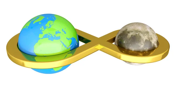 Earth linked with Moon — Stock Photo, Image