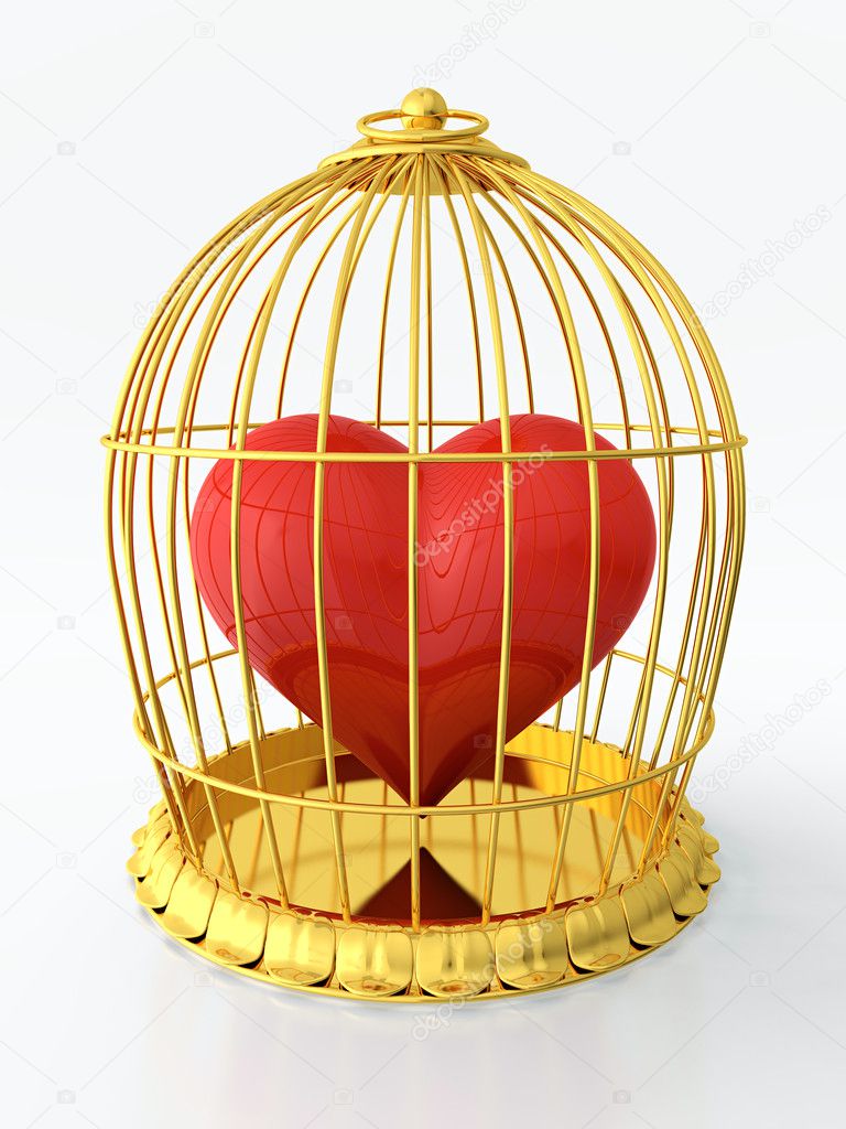 Heart in golden cage