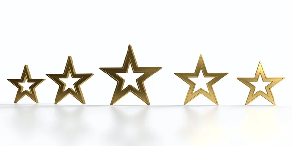 Five golden stars — Stock Photo, Image