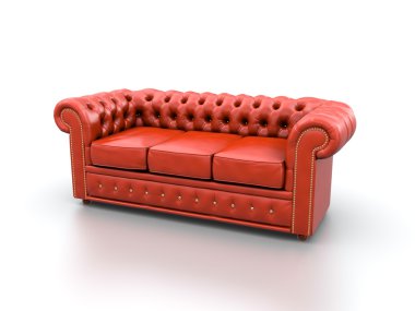 Red leather sofa. clipart