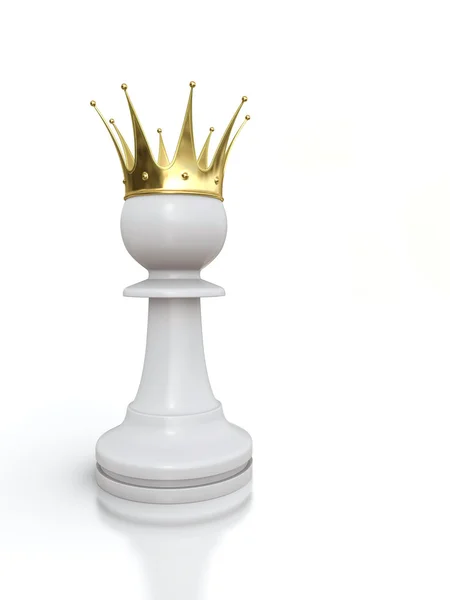 Witte pion koning — Stockfoto