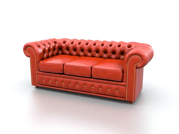 Rotes Ledersofa. — Stockfoto