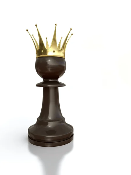 Black pawn king. — Stock Photo, Image