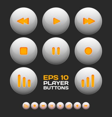 Vector media player buttons clipart