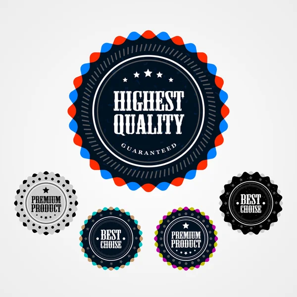 Collection d'insignes de qualité supérieure — Image vectorielle
