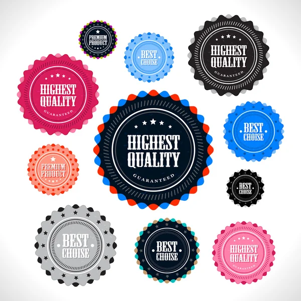 Collection of Premium Quality badges — Stock Vector