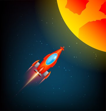 Vector rocket illustration clipart