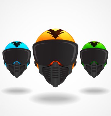 Vector colored helmets clipart