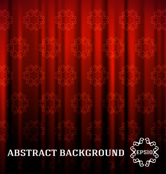 Red curtain with decor — Stock Vector