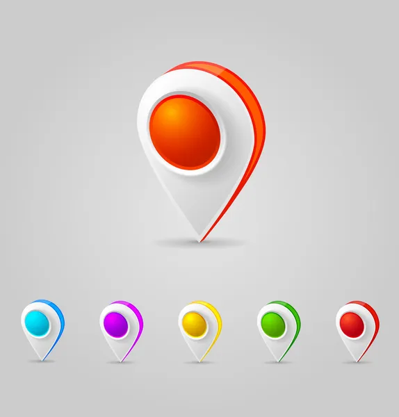 Icônes de carte couleur GPS — Image vectorielle