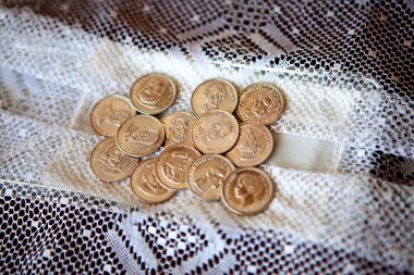 Wedding arras coins clipart