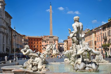Piazza Navona in summer clipart