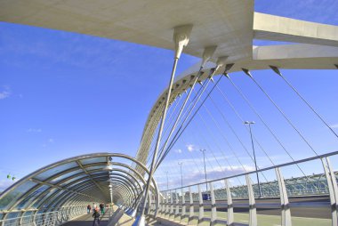 Inside of the bridge Tercer Milenio in Zaragoza