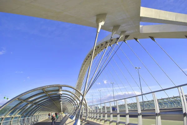 stock image Inside of the bridge Tercer Milenio in Zaragoza