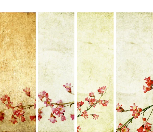 Schöne Banner mit floralen Elementen und erdiger Textur. sehr nützliche Designelemente. — Stockfoto