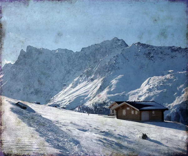 Paisagem de inverno nos alpes suíços — Fotografia de Stock