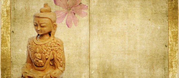 Boeddha illustratie met aardse textuur — Stockfoto