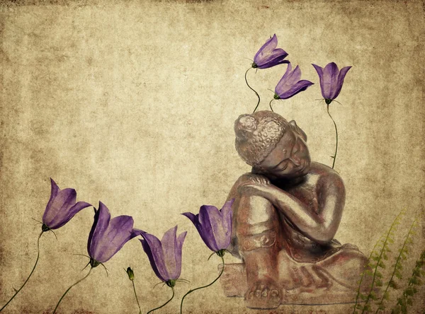 Buddha illustration with earthy texture — Stock Photo, Image