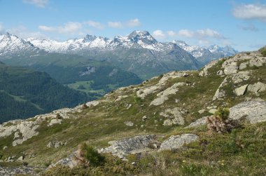 Alp peyzaj engadine Vadisi, İsviçre