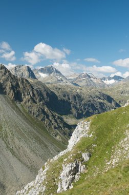 Alpine landscape in the valley of Engadine, Switzerland clipart