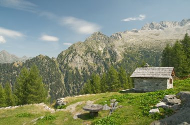 Alpine landscape in Val Bondasca, Switzerland clipart
