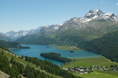 European alpine landscape clipart