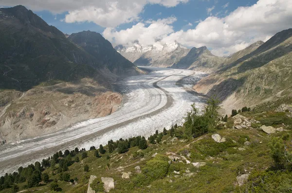 Ο μεγάλος παγετώνας Aletsch (Ελβετία) — Φωτογραφία Αρχείου