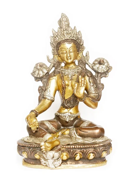 Indiase tara standbeeld tegen witte achtergrond — Stockfoto