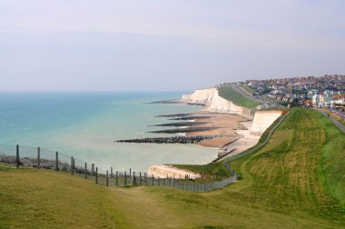 Lovely english landscape by the sea clipart