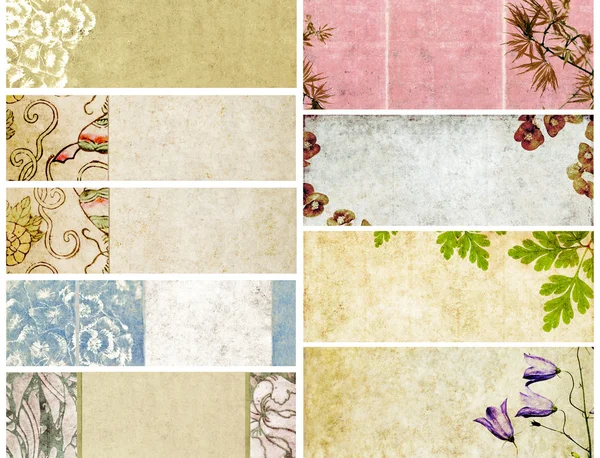 Transzparensek és virág földes textúrák szép sorozata. hasznos design elemek — Stock Fotó