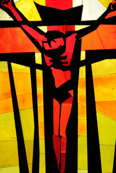 可爱抽象形象描绘耶稣基督在十字架上 — 图库照片