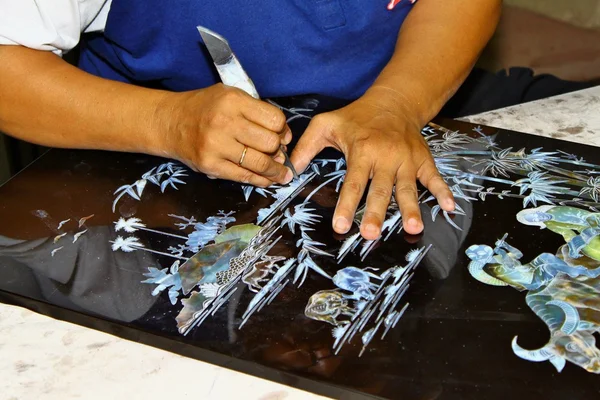 stock image Vietnamese artisan at work