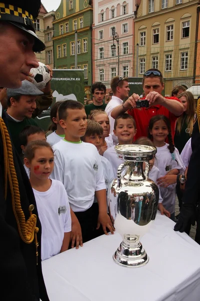 Henri Delaunay trophy in Wroclaw. UEFA Euro 2012. — Stock Photo, Image