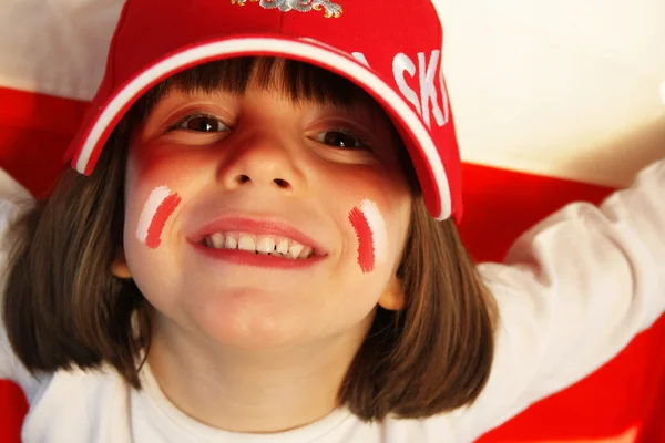 Polish girl sports fan — Stock Photo, Image