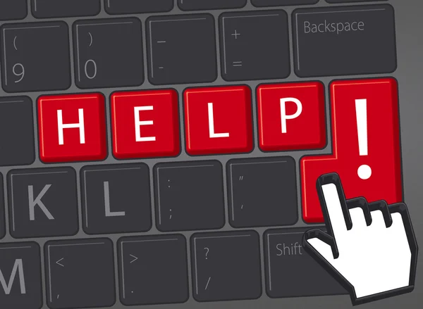 Keyboard with red key Help me — Stock Photo, Image