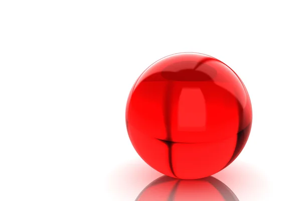 Bola roja de vidrio — Foto de Stock