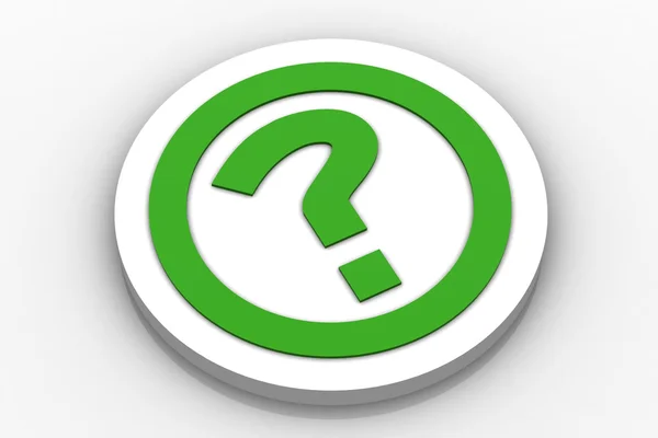 Ilustracja renderowane ikona przycisk ze znakiem zapytania — Zdjęcie stockowe