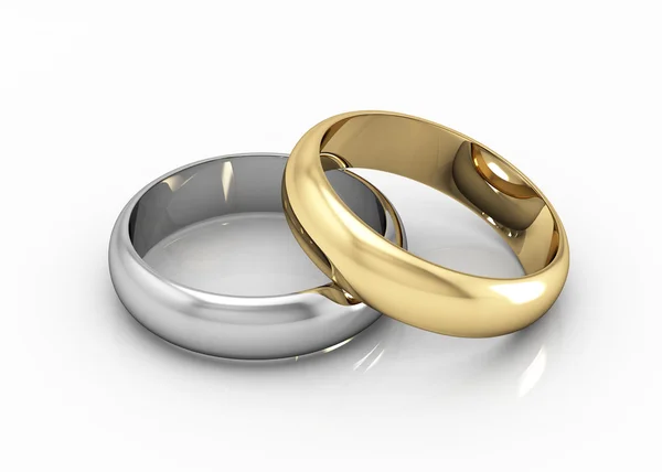 Wedding ring on white background — Stock Photo, Image