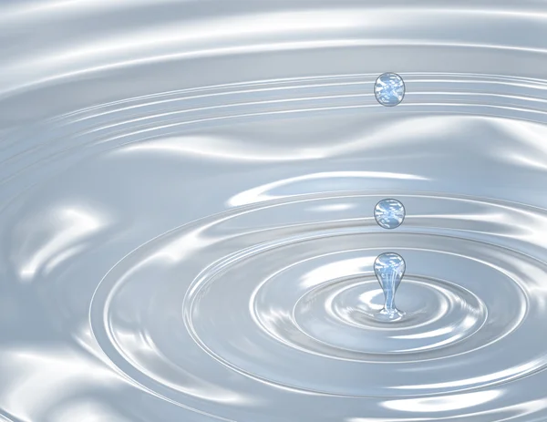 Macro closeup of a water drop and wave swirls — Stock Photo, Image