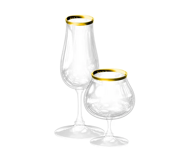 Bicchieri di champagne isolati su sfondo bianco — Foto Stock