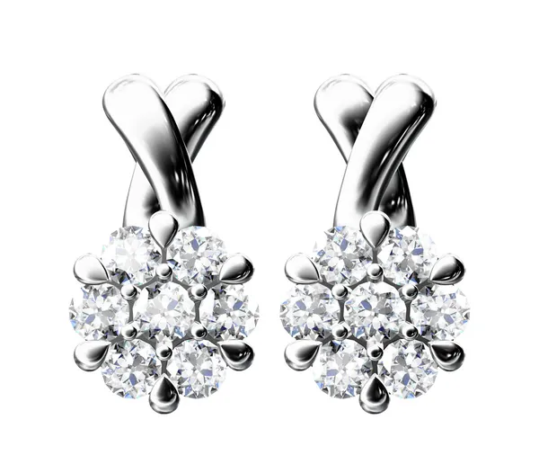 La bellezza orecchini di diamanti — Foto Stock