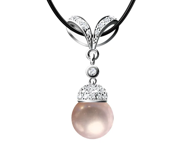 La bellezza orecchini di perle su sfondo bianco — Foto Stock