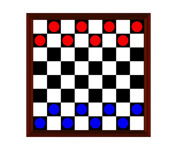 Červené a modré šachy přes bílý — Stock fotografie