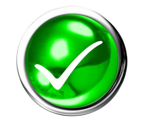 Botão Tick Icon — Fotografia de Stock